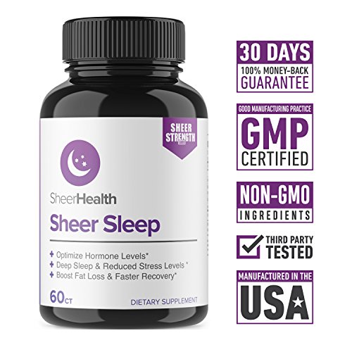 Extra Strength Natural Sleep Aid Formula - Non Habit Forming Sleeping Pills with Melatonin, Valerian Root, GABA, and Lemon Balm Extract - Herbal Supplement - 60 Veggie Caps - Sheer Strength Labs - Thumbnail 3