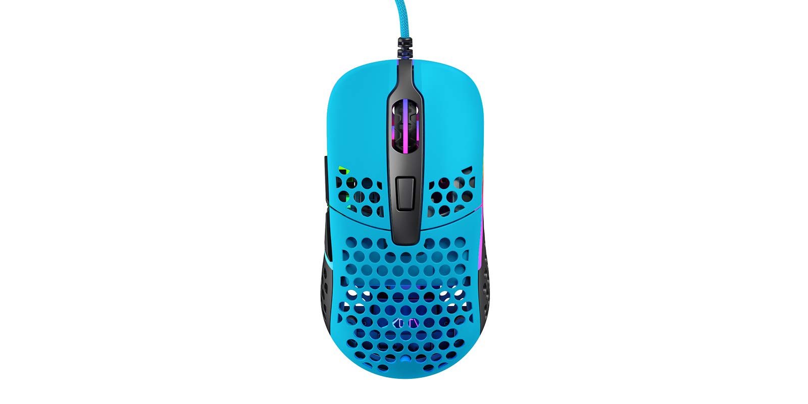 Xtrfy M42 RGB - Superlight Gaming Mouse - Wired with State-of-the-Art Pixart 3389 Sensor - Modular Housing with 2 Sizes Included - Adjustable RGB Backlight - Miami Blue Edition