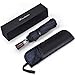 Blueshadow Windproof Travel Umbrella with Upgraded Real Wood Handle -Black