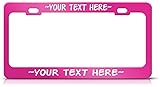 Personalized Custom Made HOT Pink Metal ActionMan License Plate Frame