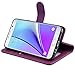 Note 5 Case, Abacus24-7 Samsung Galaxy Note 5 Wallet with Flip Cover and Stand, Purple