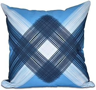 E By Design 16 X 16Inch, String Art, Geometric Print Pillow, Blue