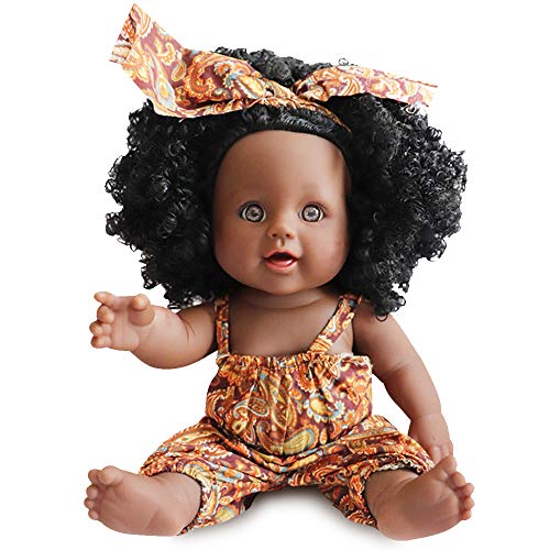 Nice2you Black Dolls 12in American African Girl Baby Doll for Kids