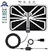 TV Antenna, ZetHot Ultra-Thin 70+ Mile Amplified Digital HDTV Antenna, Indoor HDTV Antenna with 16.5 FT Long Cable, Optimized Butterfly-Shaped Picture