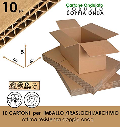 10 Scatole Trasloco 40x29x35 Cm - Cartone A 2 Onde Per Oggetti Fragili E Libri - Foto 10