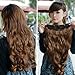 Vktech Width 25cm Lady Sexy Stylish Long Curl Wavy Clip-on Hair Extension (Light Brown)
