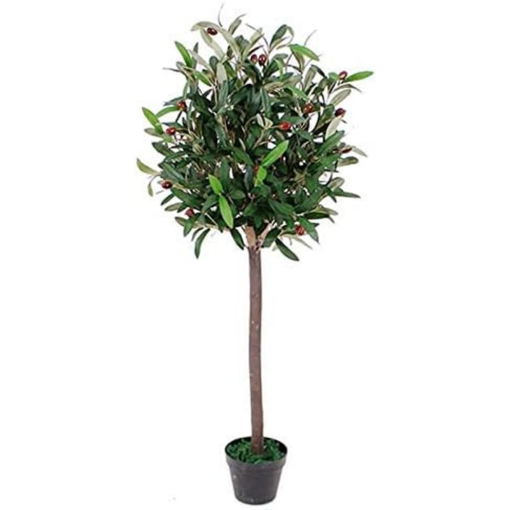 Leaf Design UK Artificial Olive Tree in Black Plastic Pot
