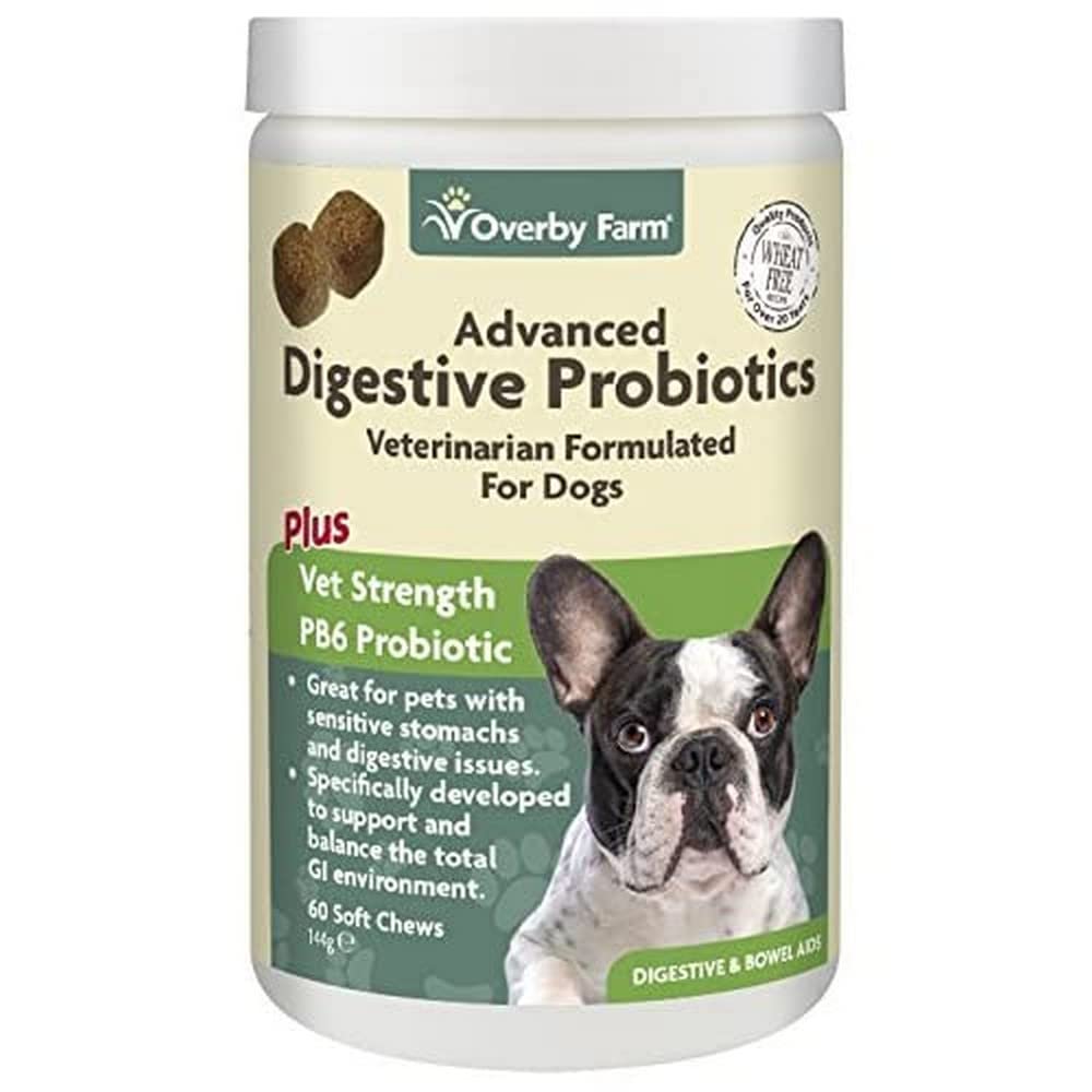 Overby Farm Advanced Digestive Probiotics Soft Chews for Dogs, 60-Piece, 144 g