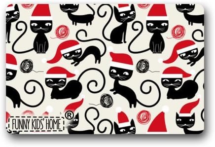 New Design Christmas Decoration/Doormat Cute Christmas Cats Durable Machine-washable Indoor/outdoor Door Mat 23.6"(L) x 15.7"(W) Inch