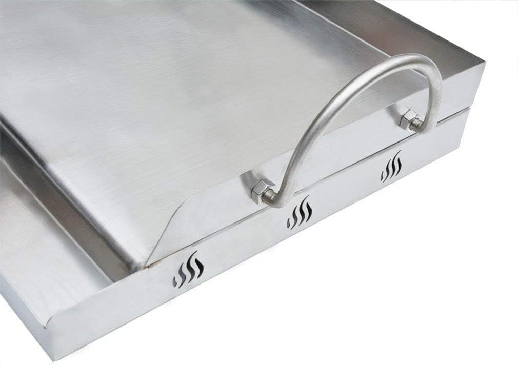 Onlyfire Stainless Steel Rectangle Griddle Plancha for Most BBQ Gas Grills and Charcoal Grills(58.4x40.6cm) - Image 4