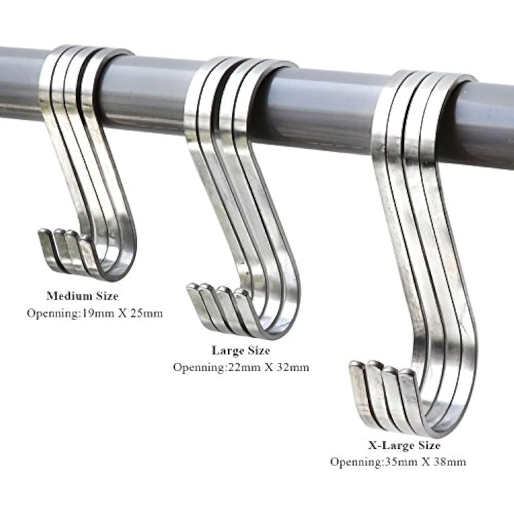 Esfun 20 Pack Size Utility Hooks Medium 3 Inch Flat Heavy Duty Solid