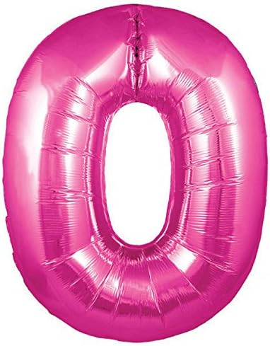 35" Foil Hot Pink number 0 balloon Jumbo