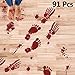 Begleri Bloody Handprints Footprints Stickers Halloween Decorations 91 Pcs Red