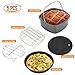 Air Fryer Accessories, Air Fryer Parts for Phillips and Gowise Deep Hot Air Fryer, Complete Air Fryer Accessories with Cake Barrel, Pizza Pan, Silicone Mat, Skewer Rack, Metal Holder Included.