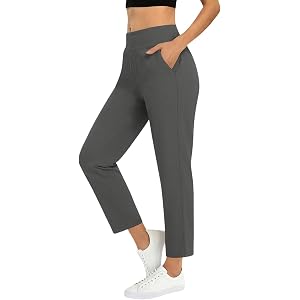 Capris for Women Golf Pants 7/8 High Waisted Stretch Pull On Ankle Business Casual Travel Athletic Work Pants