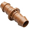 Rain Bird BC50/4PKS Drip Irrigation Universal Barbed Coupling Fitting, Fits All Sizes of 5/8", 1/2", .700" Drip Tubing, 4-Pack