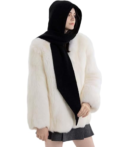 Calvin Klein  Black and White Hooded Scarf Set LX000005_001_main main image 4