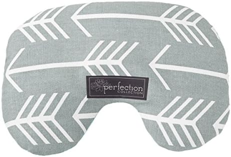 Perfection Collection Migraine Relief Eye Pillow Masks, Flaxseed Filled For Hot and Cold Pain Relief Therapy (Adult, Grey and White Aqua)