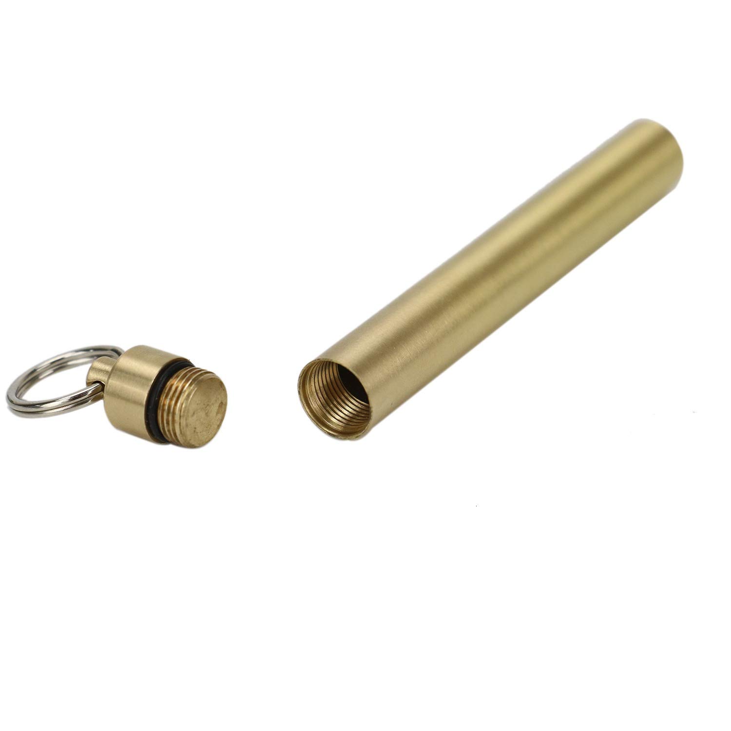 HUELE Pocket Toothpick Holder Keychain Brass Toothpick Box Tabletop