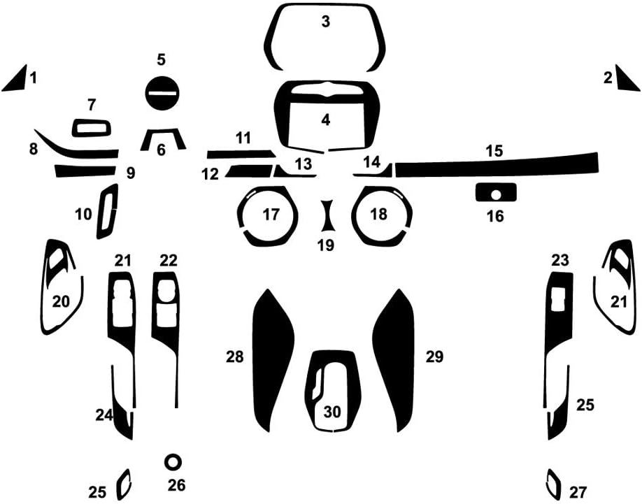 Rvinyl Rdash Dash Kit Decal Trim for Chevrolet Camaro 2016-2020 - Aluminum (Brushed Black)