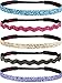 Hipsy Women's Adjustable NO SLIP Bling Glitter Headband Mixed Pack (Multiple Colors Sparkling Jewels 5pk)