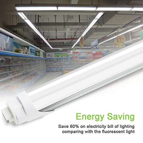 T8 T10 T12 LED Light Tube, 8ft, R17d Rotatable Base (Replacement for F96T12/CW/HO), 8 Foot LED Shop Light Fixture, 6000K, 45W, 4800LM Frosted Cover, Dual-Ended Power, 20-Pack - Thumbnail 4