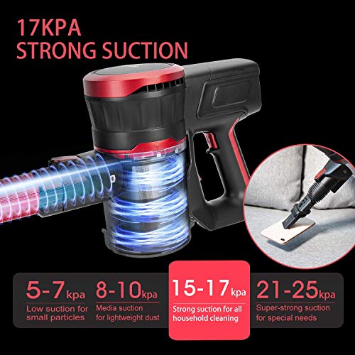 MOOSOO Cordless Vacuum 4 in 1 Powerful Suction 10Kpa Stick Handheld