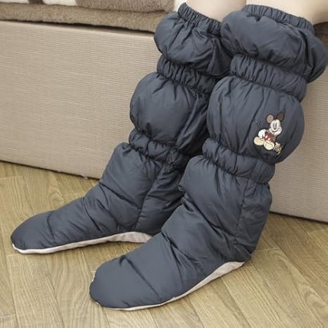 Amazon ディズニーダウンソックス 羽毛 レッグウォーマー 靴下 カラー 黒 フリーサイズ 着る毛布 かい巻き オンライン通販