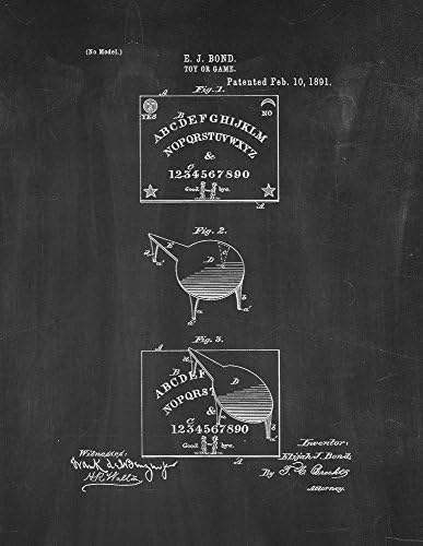 Ouija Board Game Patent Print Art Poster Chalkboard (16" x 20")