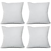 EDOW Throw Pillow Inserts, Set of 4 Lightweight Down Alternative Polyester Pillow, Couch Cushion, Sham Stuffer, Machine Washable. (Grey, 16x16)