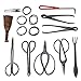 IMAGE Carbon Steel Bonsai Tool Set 10-Pc Master Professional Shear and Brush Kit with Tool Roll Wires in Heavy Duty Nylon Case
