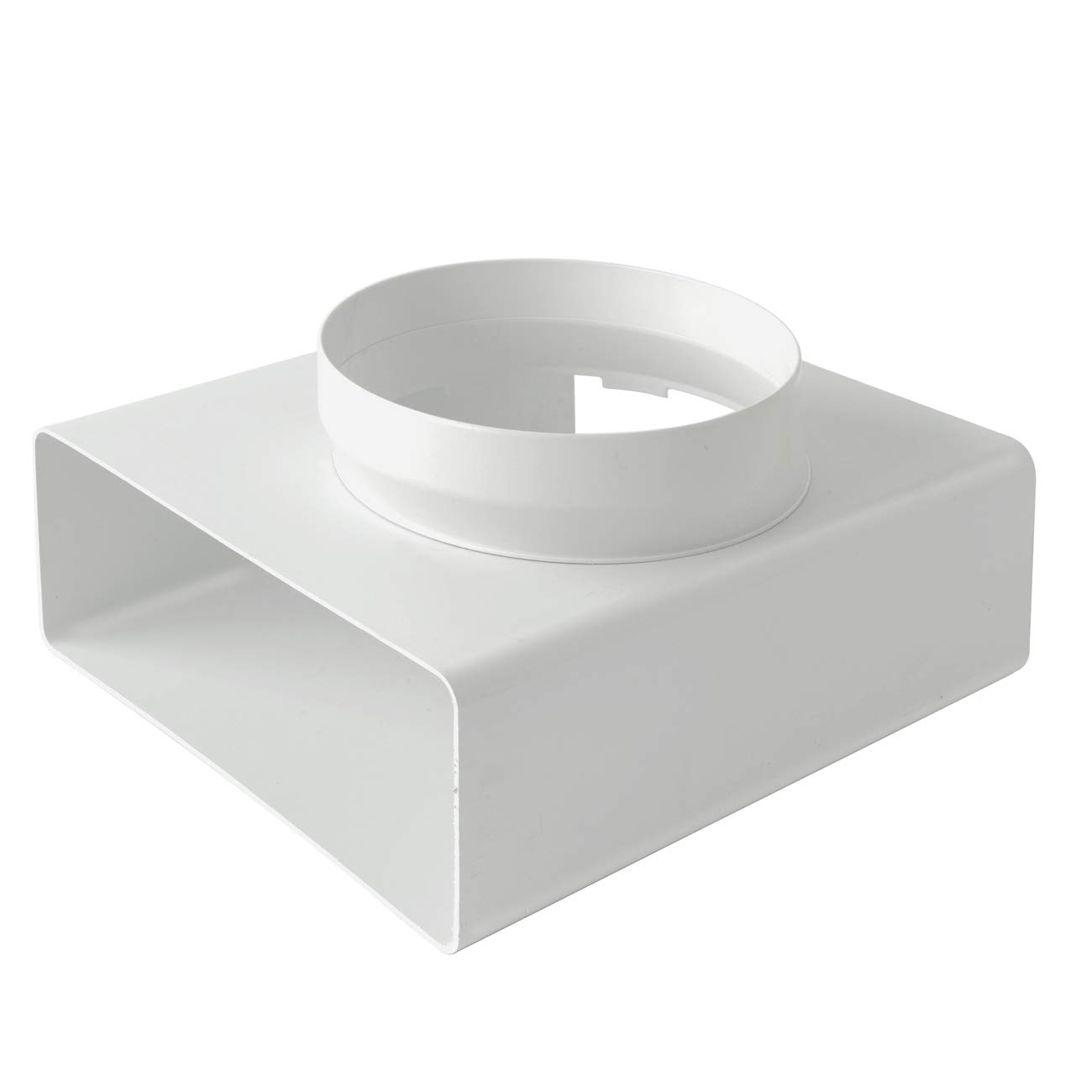 Ventilation CRTV229B Vertical "T" Connector from Round Tube ø 150 mm to Rectangular 220x90 mm. White Color
