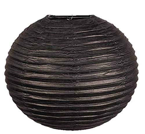 Matissa 4",6",8",10",12",14",16" Round Paper Lanterns Lamp Shade Wedding Birthday Party (16"(40CM), Black)