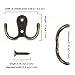 eBoot 15 Pieces Double Prong Robe Hook Retro Cloth Hanger with 30 Pieces Screws (Bronze)
