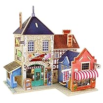 Robotime DIY House Wooden Global Style House Britain Musical Instrument Store Craft Kits for Kids