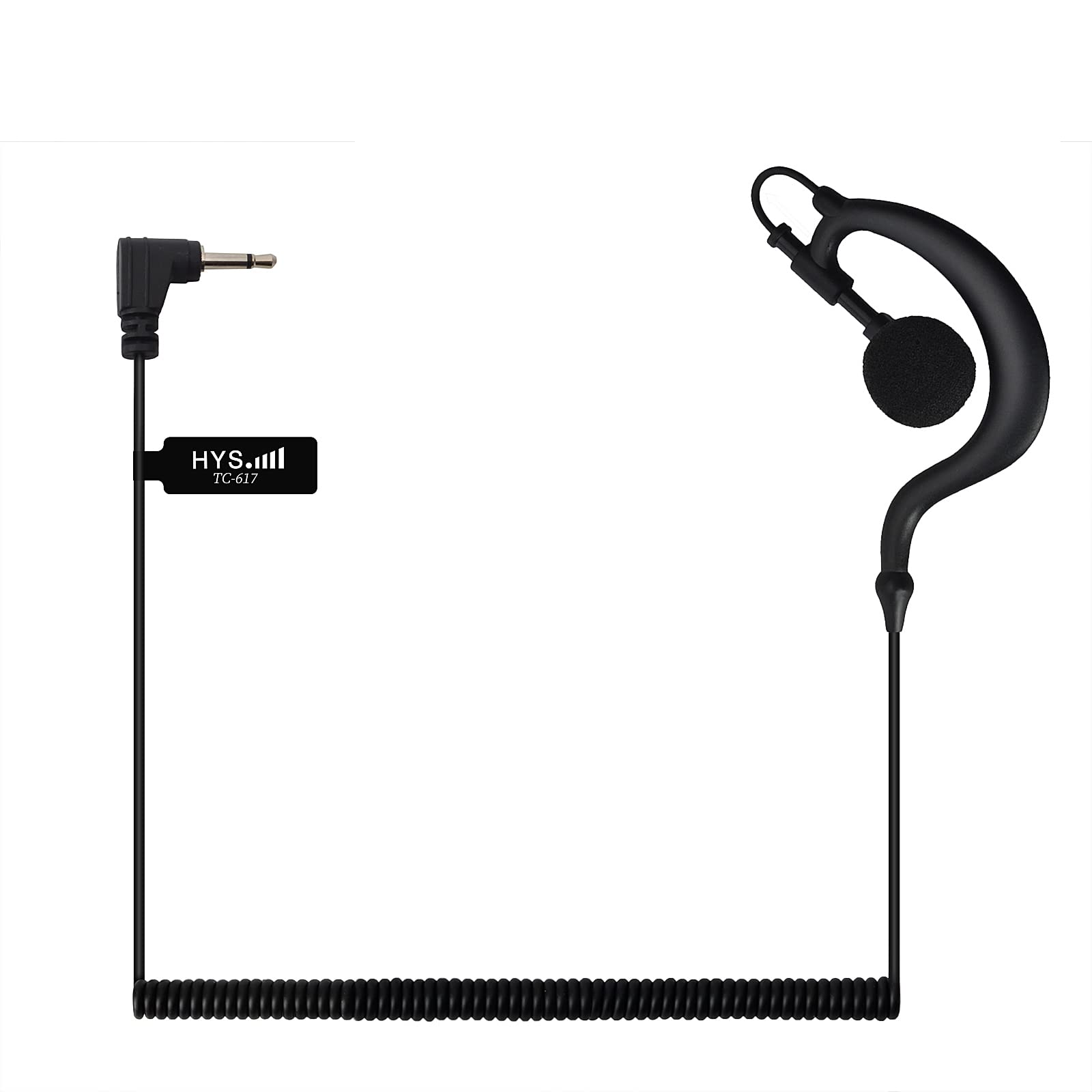 UAYESOK Walkie Talkie 2.5mm Receiver/Listen Only Earpiece G Shape Soft Ear Hook Earphone Headset for Kenwood HYT Motorola Yaesu Ham 2 Way Radio Shoulder Speaker Mic