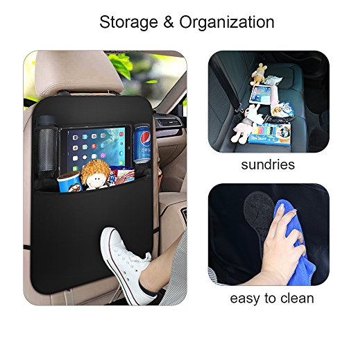 image for oneisall Car Seat Back Protector(2 Pack), Kick Mats Waterproof Car Bac