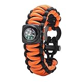 Gonex Paracord 550 Survival Bracelet, Emergency Survival Kit with Compass, Eye Knife, Fire Starter, Fishing Tool for Camping, Hiking, Hunting, Travelling
