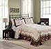 MODERN HEIRLOOM Brooke, Queen Bedspread, Cream/Burgundy/Green