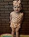 Messy Code Baby Romper Onesies Girls Clothes Gold Dot Jumpsuits Headband Outfit Sleeveless Boutique Peach Small / 6-12Month
