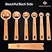 Copper Measuring Spoons Set of 6 - Sturdy and Lightweight, Round Shape. Copper-Plated Stainless Steel. Stylish Mirror Polished Finish. Includes Kitchen Conversions Chart. Gift Under 10 Dollars
