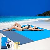 Vanleonet Beach Blanket, Sand Free Beach Mat Outdoor Picnic Blankets Large Size 83"x78" Waterproof Lightweight sandproof Mat 