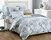 Word of Dream Duvet Cover King Size, 100% Cotton Comforter Cover with Zipper Closure, Ultra Soft and Easy Care, Leaves Pattern, 3 Piece (1 Duvet Cover + 2 Pillow Shams)