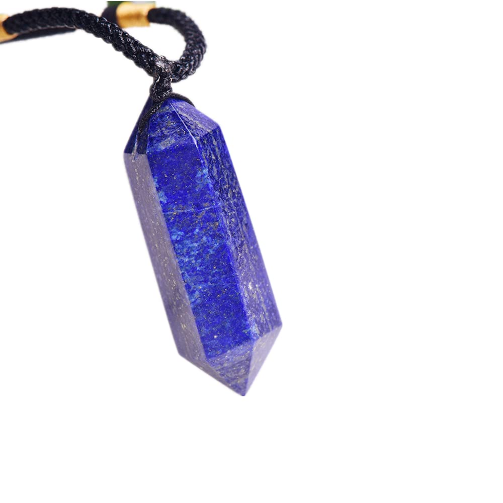 AITELEI Natural Lapis Lazuli Healing Crystal Pendants, Double Pointed Gemstone Pendant Necklace Chakras Jewelry for Men & Women
