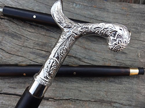 Humaira Nauticals Antique Brass Victorian Handle Wooden Vintage Style Walking Stick Cane Designers