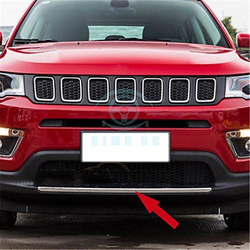 For Jeep Compass 2017 2018 Chrome ABS Car Front Grille Bumpers Protectors Cover Trim Car Front Bar Trim Down Grille Bumper Cover