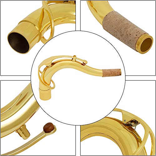 Muslady Brass Tenor Saxophone Sax Bend Neck 27.8mm Saxophone Accessores Parts Gold - Thumbnail 6