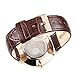 Kezzi Men's Minimalist Quartz Watch with Ultra-Thin Rose Gold and Calf Brown Leather k738