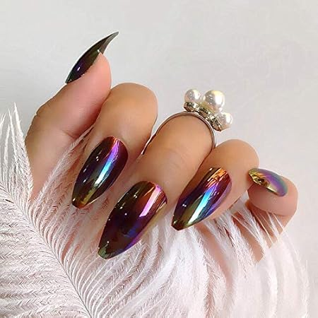 Amazon Co Jp Dkhf つけ爪 明るいネオンの黄色いバレリーナの偽の釘の釘バンドの勾配の自然な偽の釘 ビューティー