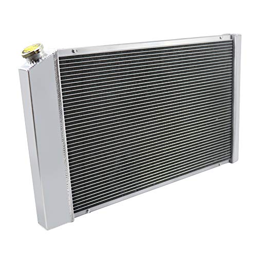OzCoolingParts 4 Row Core Aluminum Radiator + 2 x 10" Fan w/Louver Shroud + Thermostat/Relay Kit for 1970-1987 71 72 73 74 75 76 77 Chevy/GMC C/K/G-Series C10 C20 C25 C3500 Nova Camaro Blazer and More